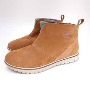 Sorel Women's Elk‎ Cozy Boot Clog Pull On Size 7.5 Brown Nubuck Leather Chestnut